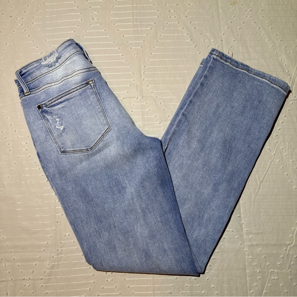 Judy Blue Straight Fit Jeans Light Wash Distressed Size 3/26
